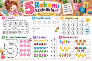 5 Rakamı Çalışma Sayfaları Etkinlikleri - Resim 3
