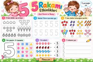 5 Rakamı Çalışma Sayfaları Etkinlikleri - Resim 6