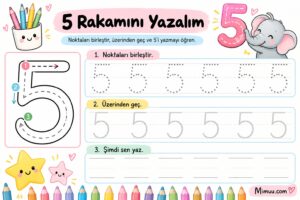 5 Rakamı Çalışma Sayfaları Etkinlikleri - Resim 9