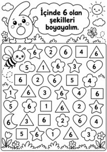 6 Rakamı Etkinlikleri ve Çalışma Sayfaları - Resim 19