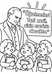 Öğretmenler Günü Boyama Sayfaları 7