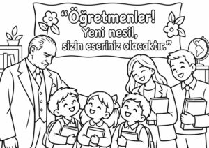 Öğretmenler Günü Boyama Sayfaları 6
