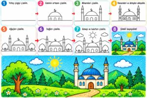 Adım Adım Kolay Manzara Resmi Çizimleri - Resim 6