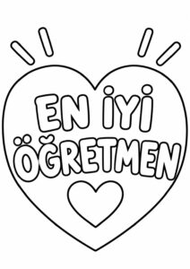 Öğretmenler Günü Boyama Sayfaları 10