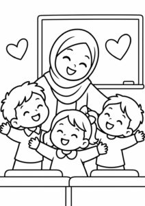 Öğretmenler Günü Boyama Sayfaları 16