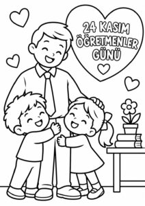 Öğretmenler Günü Boyama Sayfaları 14