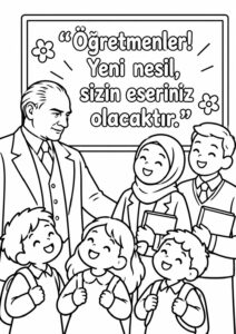 Öğretmenler Günü Boyama Sayfaları 18