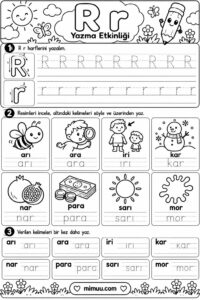 R Sesi Etkinlikleri Çalışma Kağıtları - Resim 7