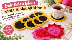 Evde Kalan İplerle Kolay Bardak Altlığı Yapımı